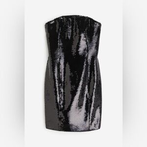 H&M Sequined strapless dress